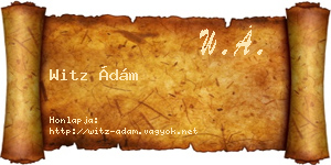 Witz Ádám névjegykártya